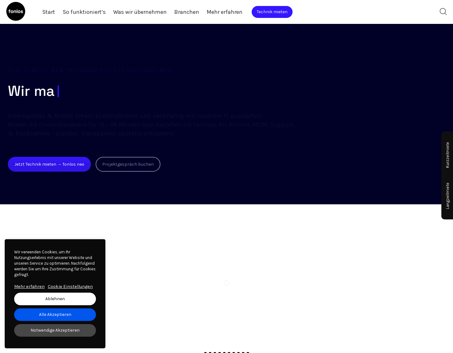 Aktuelle Website-Vorschau von Fonlos
