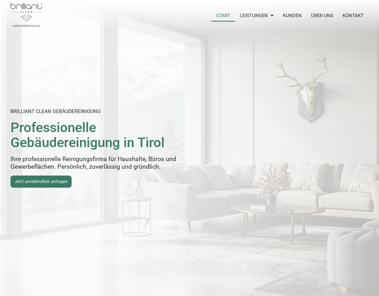 Aktuelle Website-Vorschau von Brilliant Clean - Professionelle Gebäudereinigung
