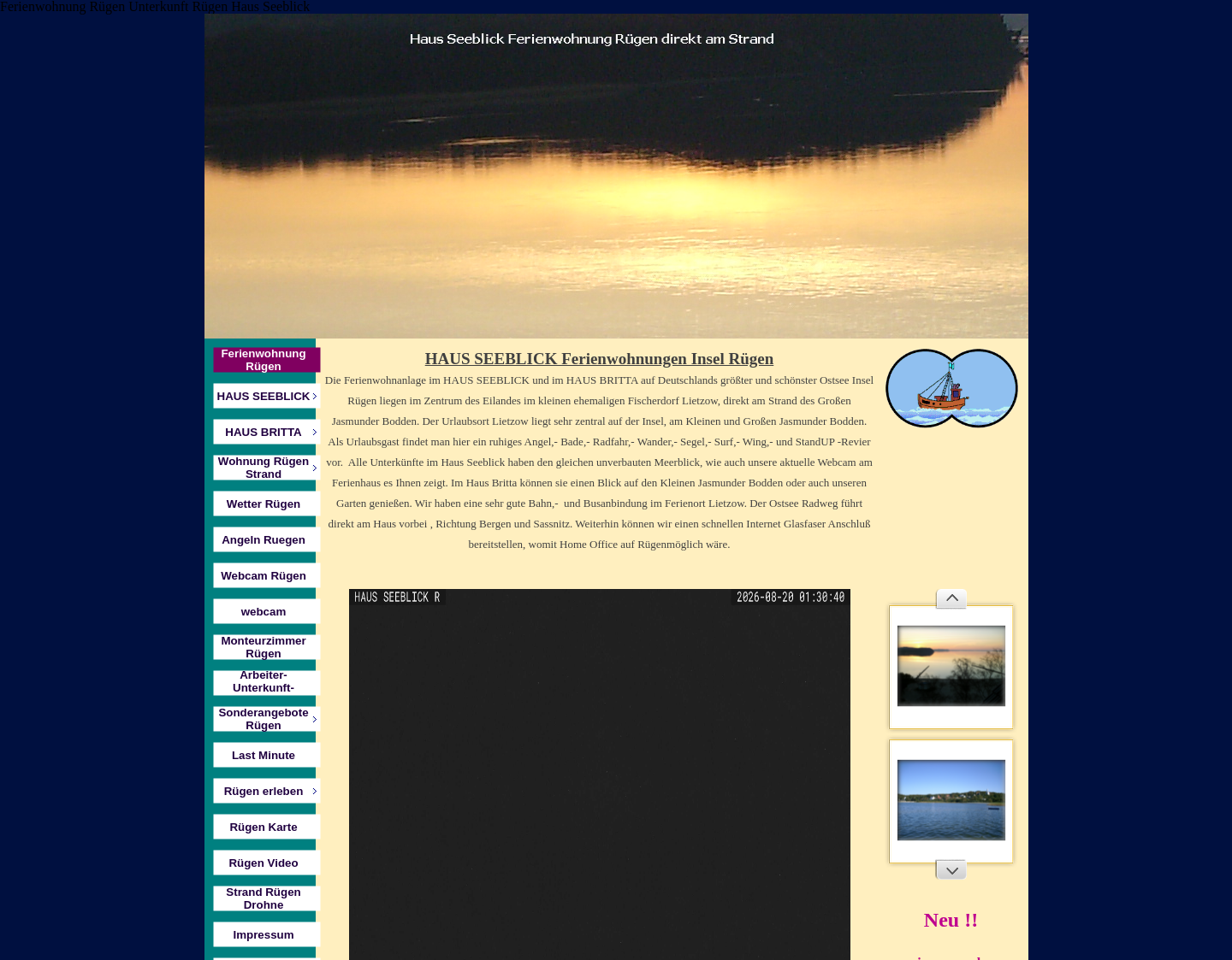 Aktuelle Website-Vorschau von Ferienwohnungen Rügen