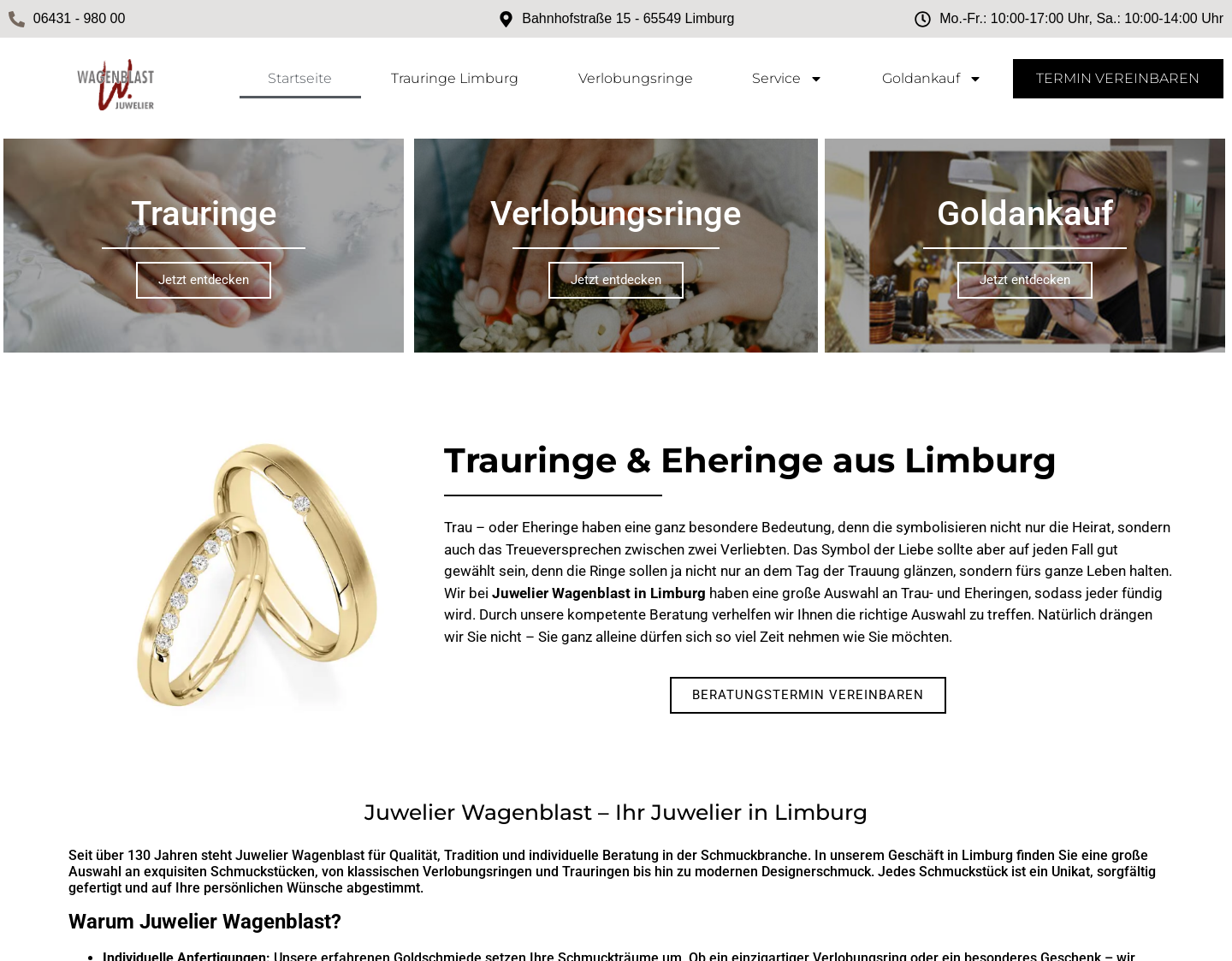 Aktuelle Website-Vorschau von MeinRubin - Juwelier aus Limburg