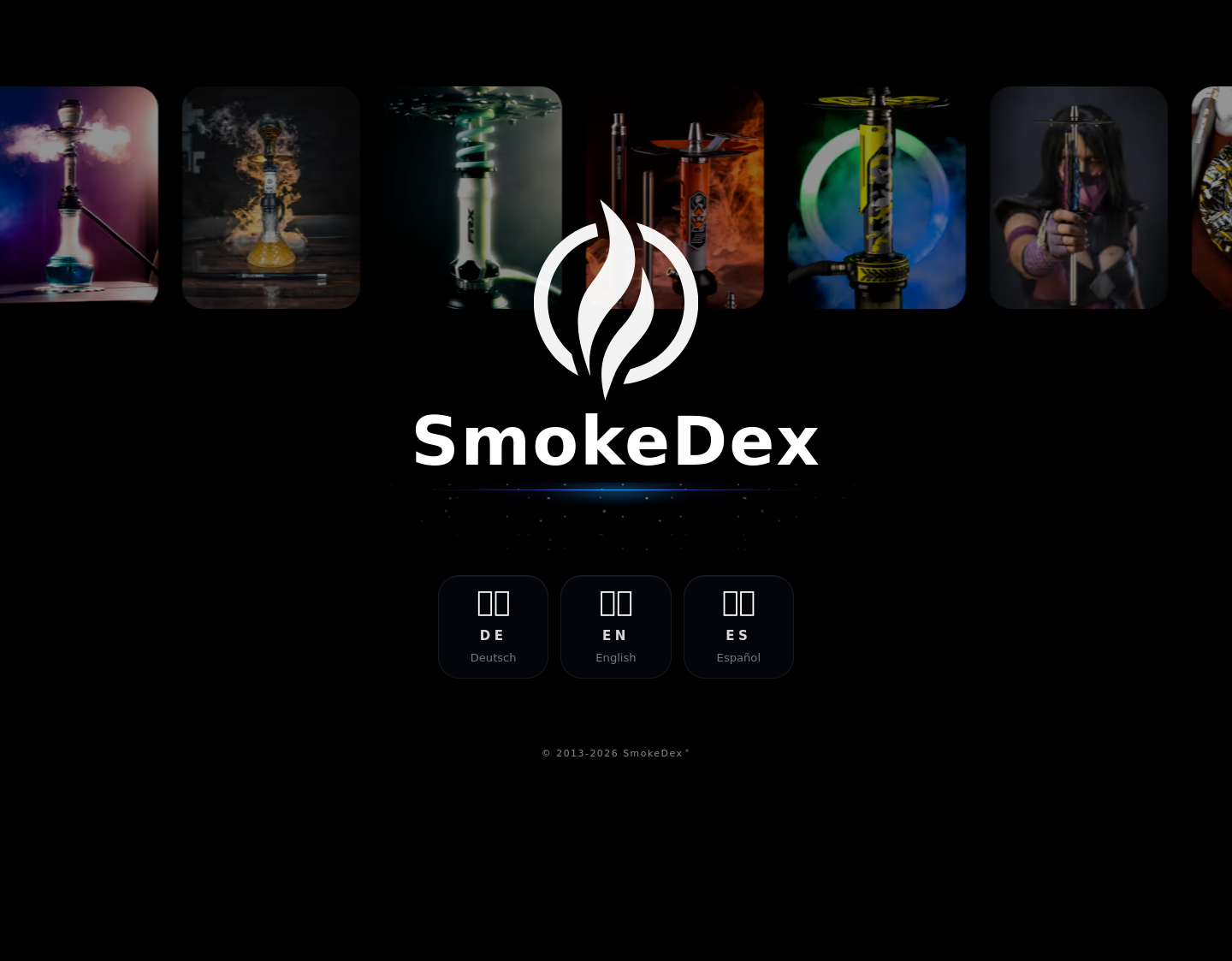 Aktuelle Website-Vorschau von SmokeDex - Shisha Tabak Datenbank