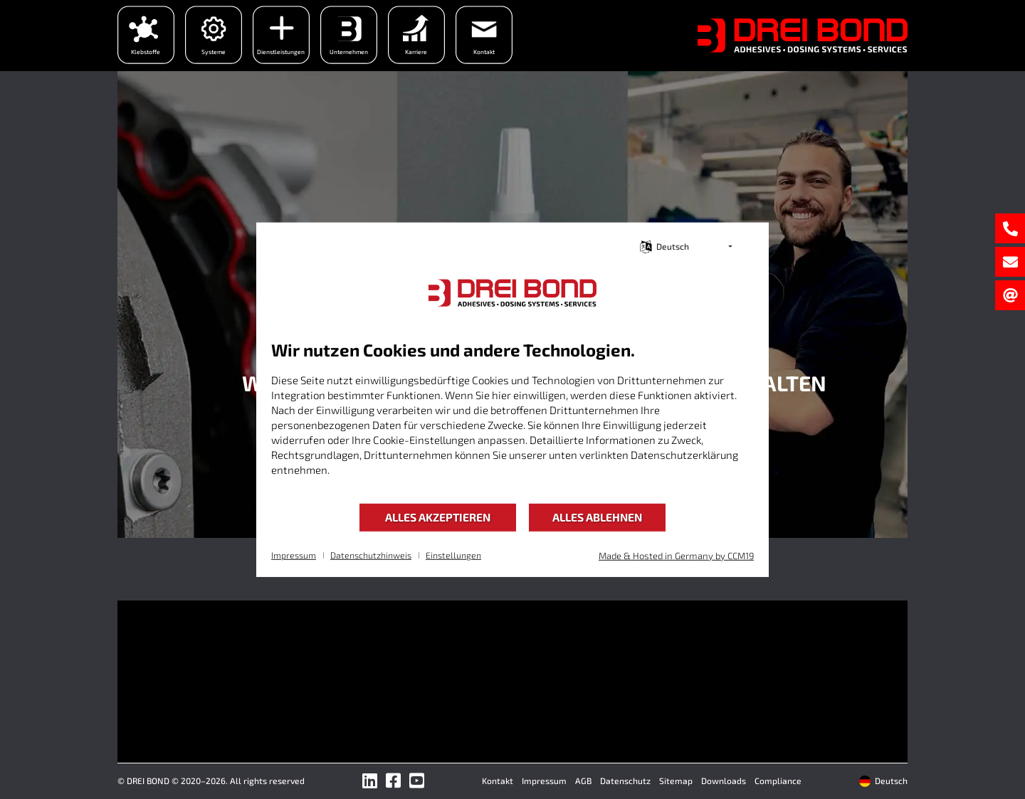 Aktuelle Website-Vorschau von Drei Bond GmbH