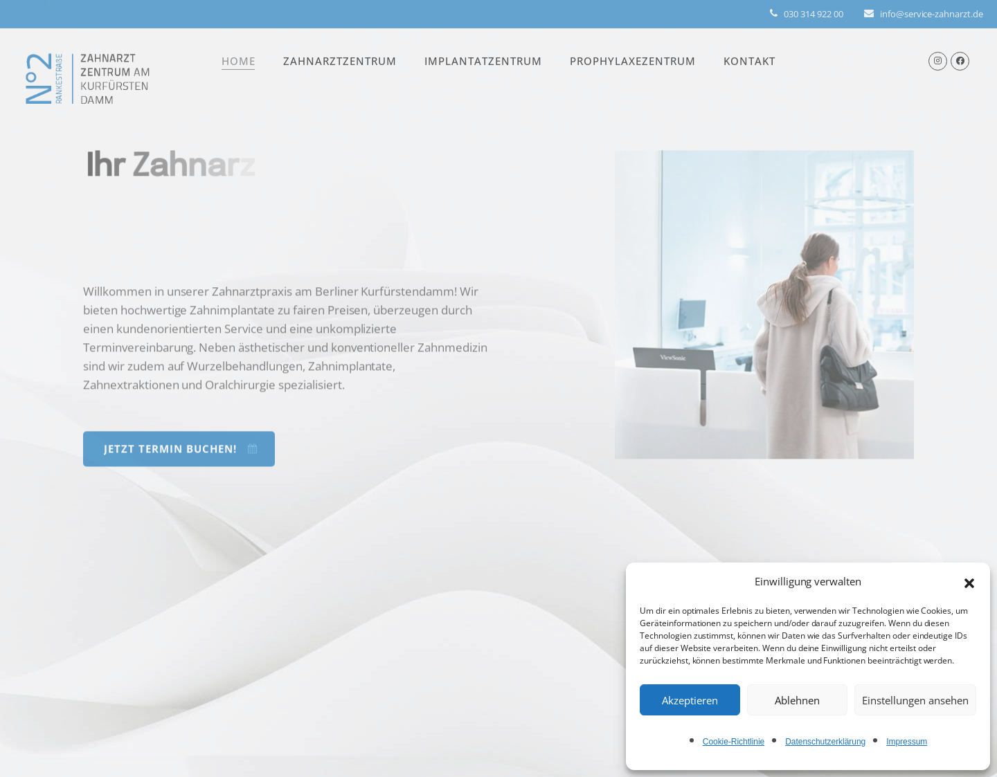 Aktuelle Website-Vorschau von Zahnarzt Berlin