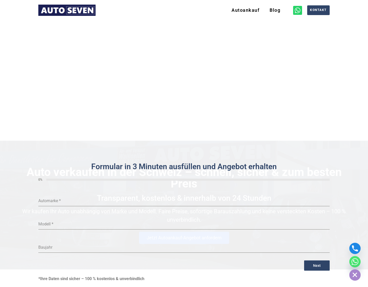 Aktuelle Website-Vorschau von Autoankauf sofort Service für die ganze Schweiz