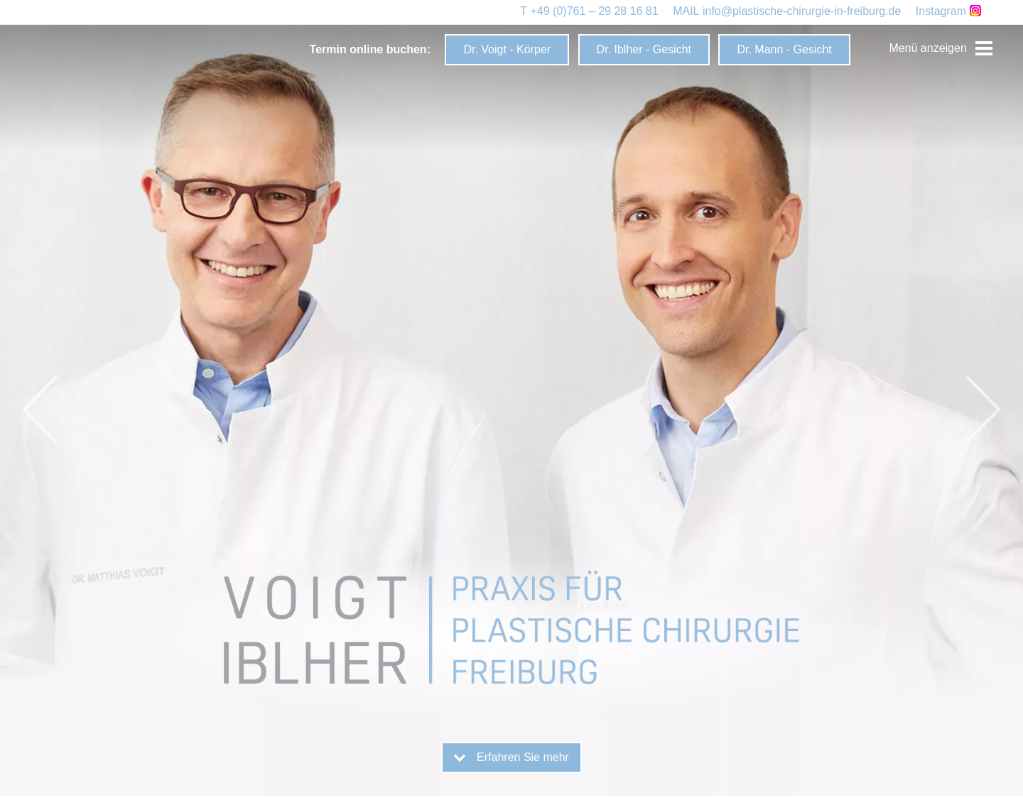 Aktuelle Website-Vorschau von Praxis für Plastische Chirurgie Freiburg