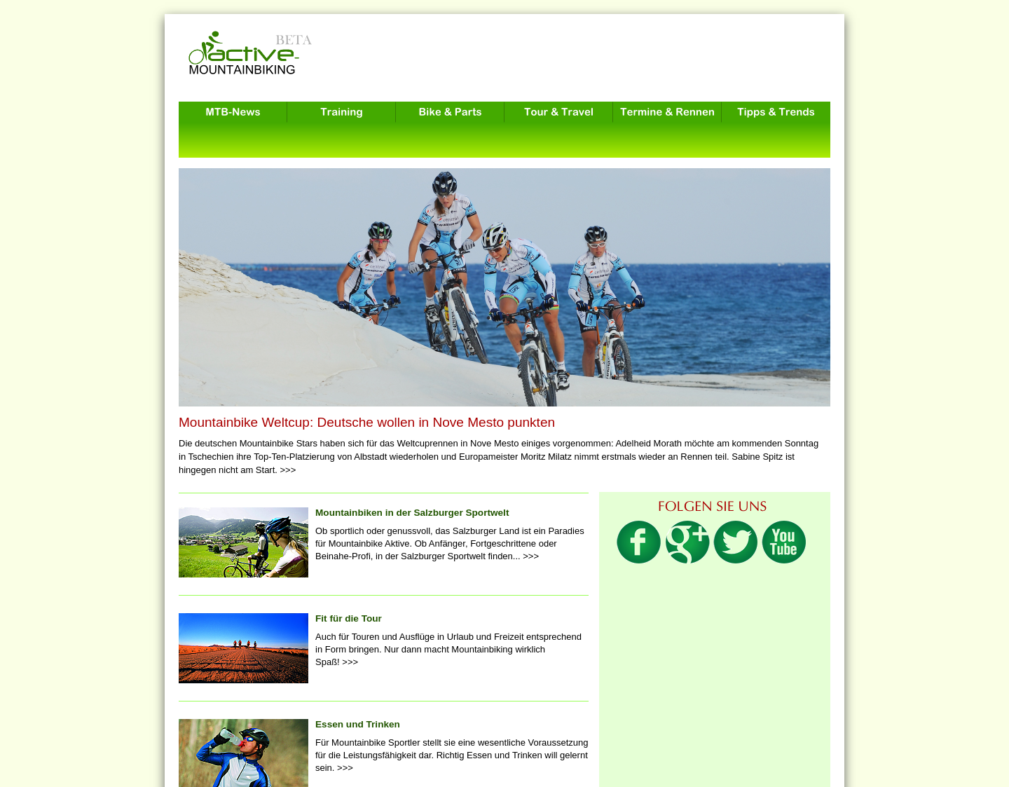 Aktuelle Website-Vorschau von Faszination Mountainbike