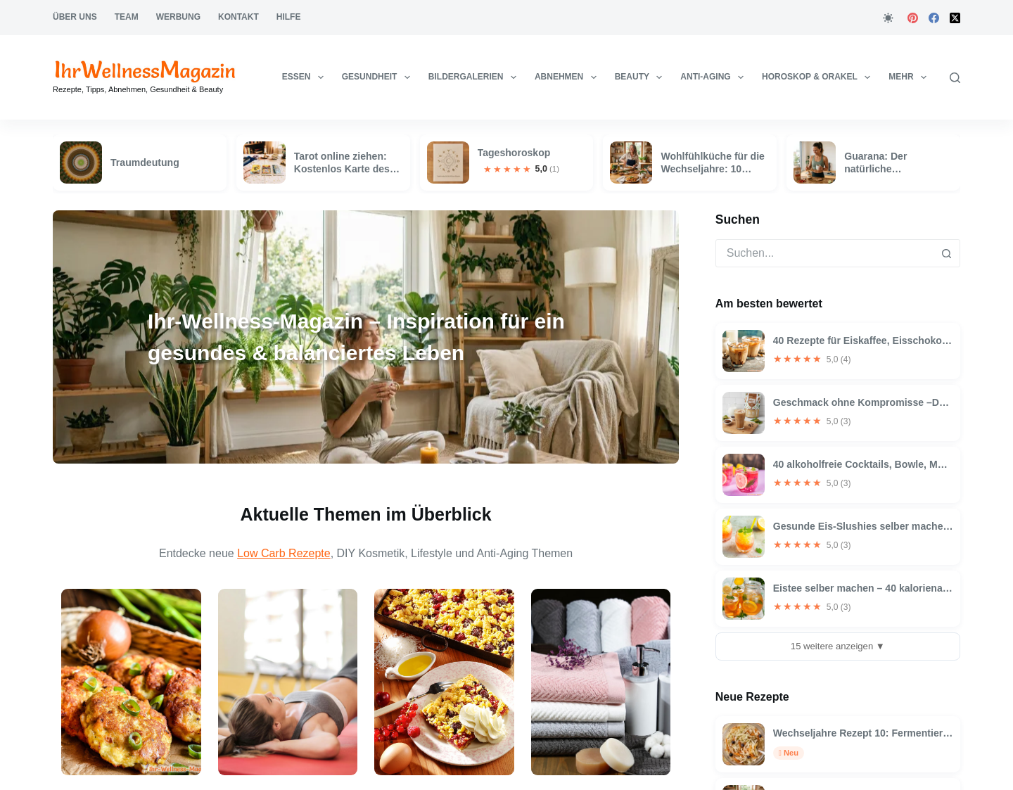 Aktuelle Website-Vorschau von Ihr-Wellness-Magazin und Online-Ratgeber
