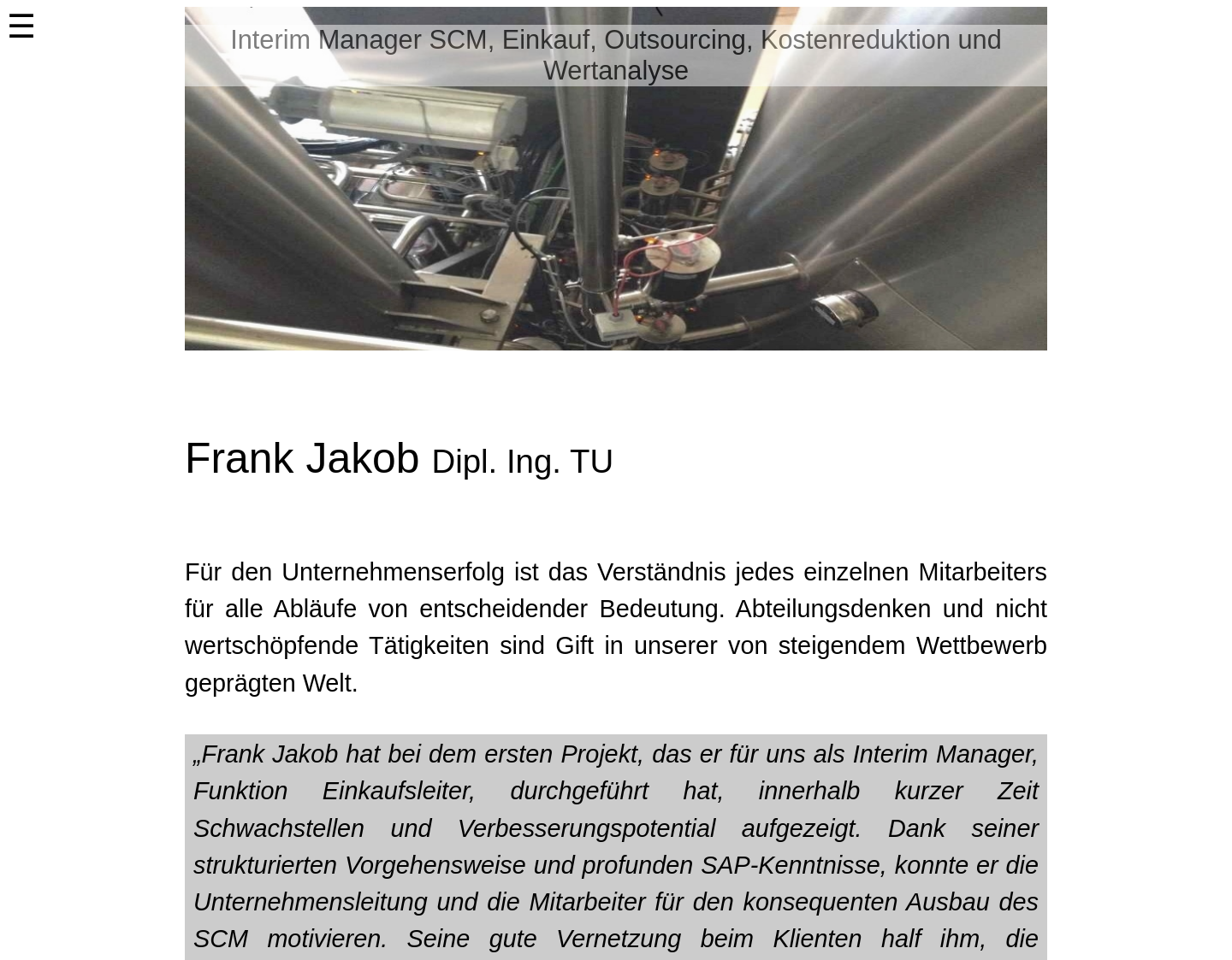 Aktuelle Website-Vorschau von Interim Management SCM