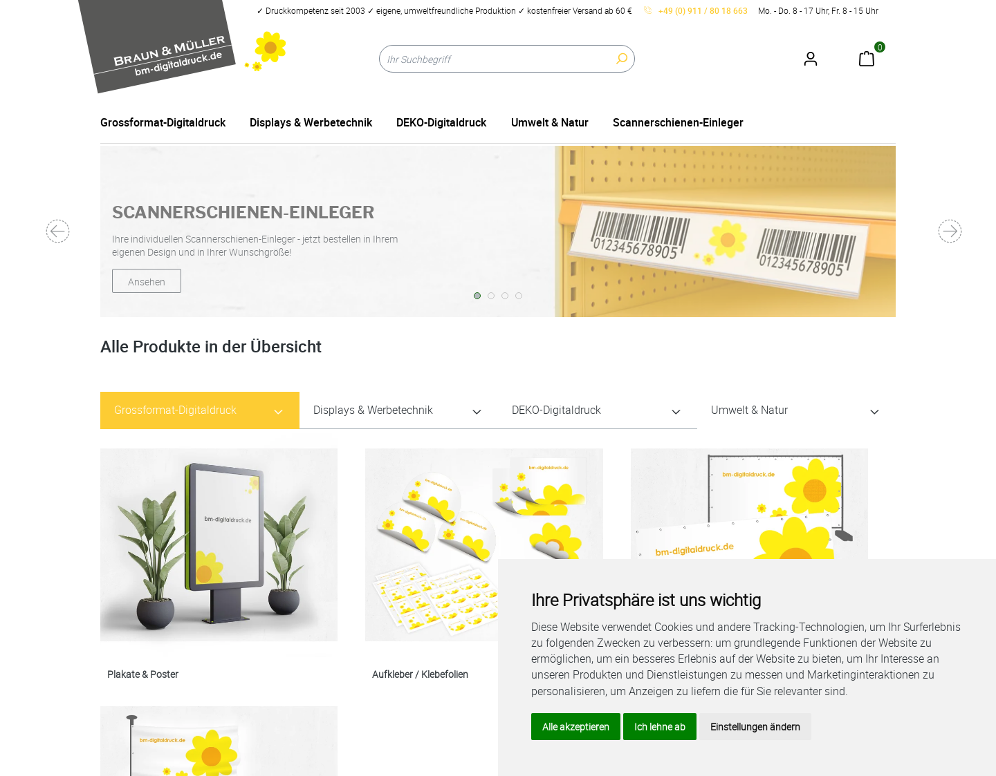 Aktuelle Website-Vorschau von Grossformatdruck
