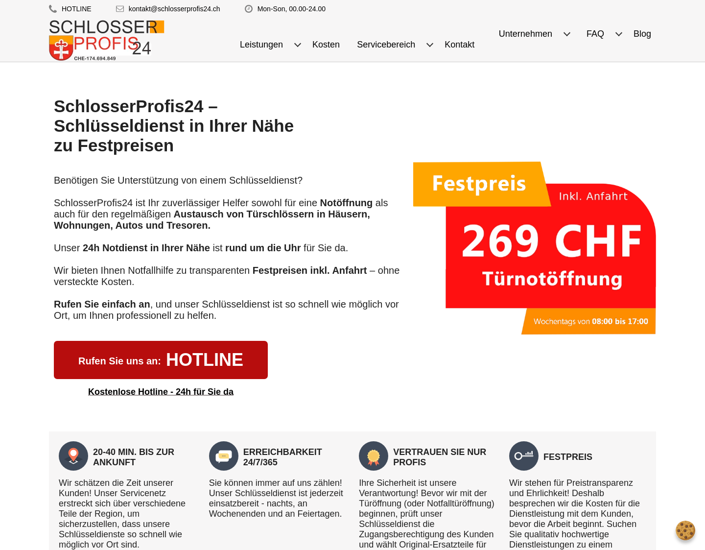 Aktuelle Website-Vorschau von Schlüsseldienst Zürich