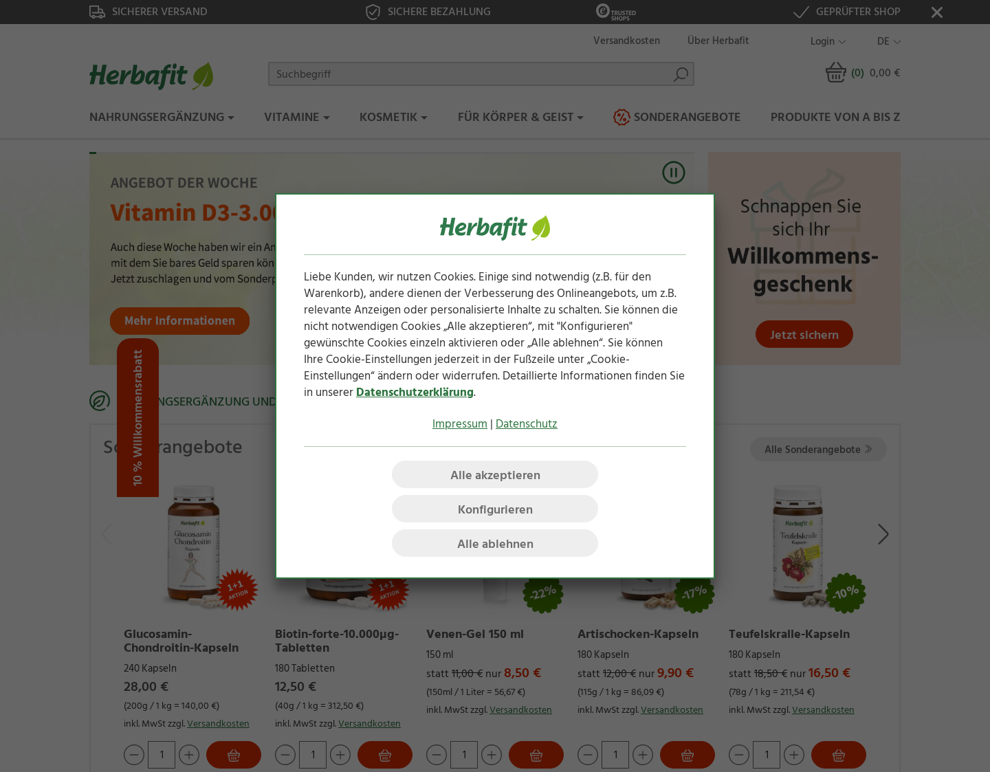 Aktuelle Website-Vorschau von Herbafit B.V. - Nahrungsergänzungsmittel