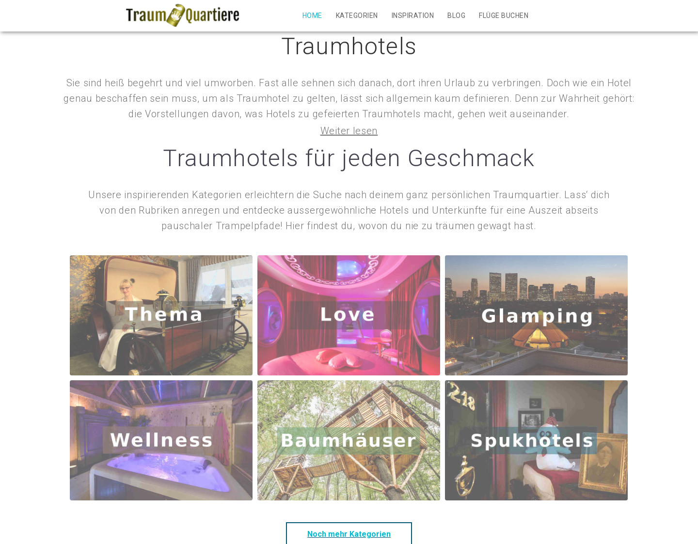 Aktuelle Website-Vorschau von Außergewöhnliche Hotels und Unterkünfte