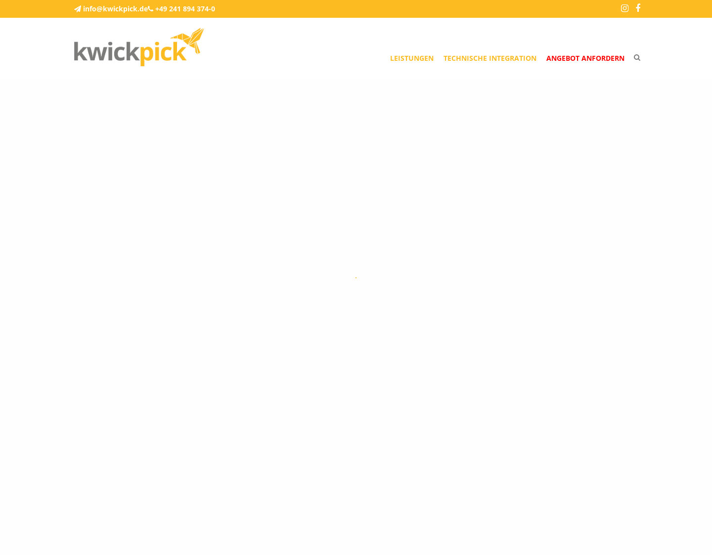 Aktuelle Website-Vorschau von kwickpick Fulfillment Service - Lagern, Verpacken
