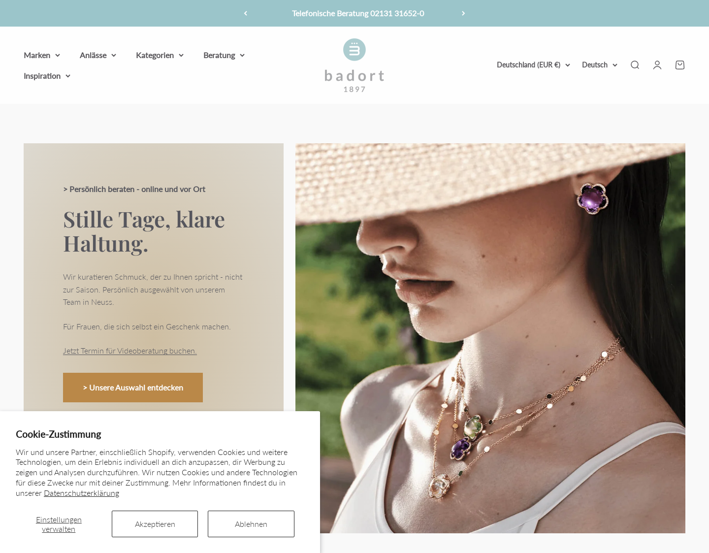 Aktuelle Website-Vorschau von Juwelier Badort