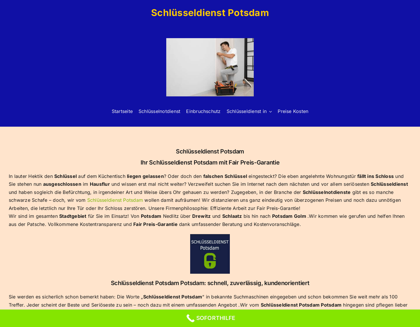 Aktuelle Website-Vorschau von Einbruchsschutz Potsdam