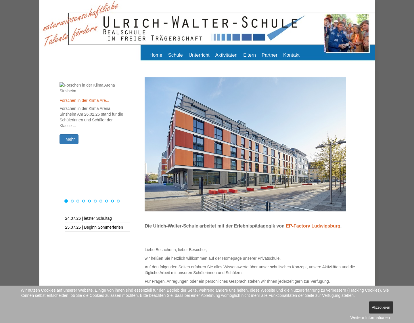 Aktuelle Website-Vorschau von Ulrich-Walter-Schule