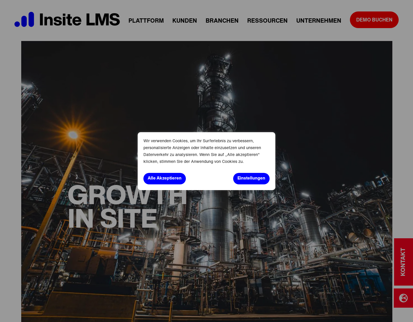 Aktuelle Website-Vorschau von INSITE IT GmbH - Digitales Baustellenmanagement