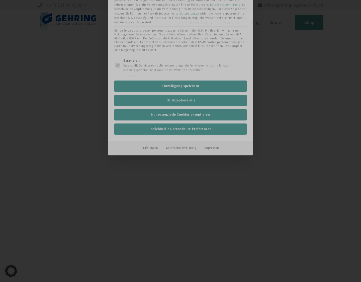 Aktuelle Website-Vorschau von Gehring Lagertechnik GmbH - Ausgereifte Logistik