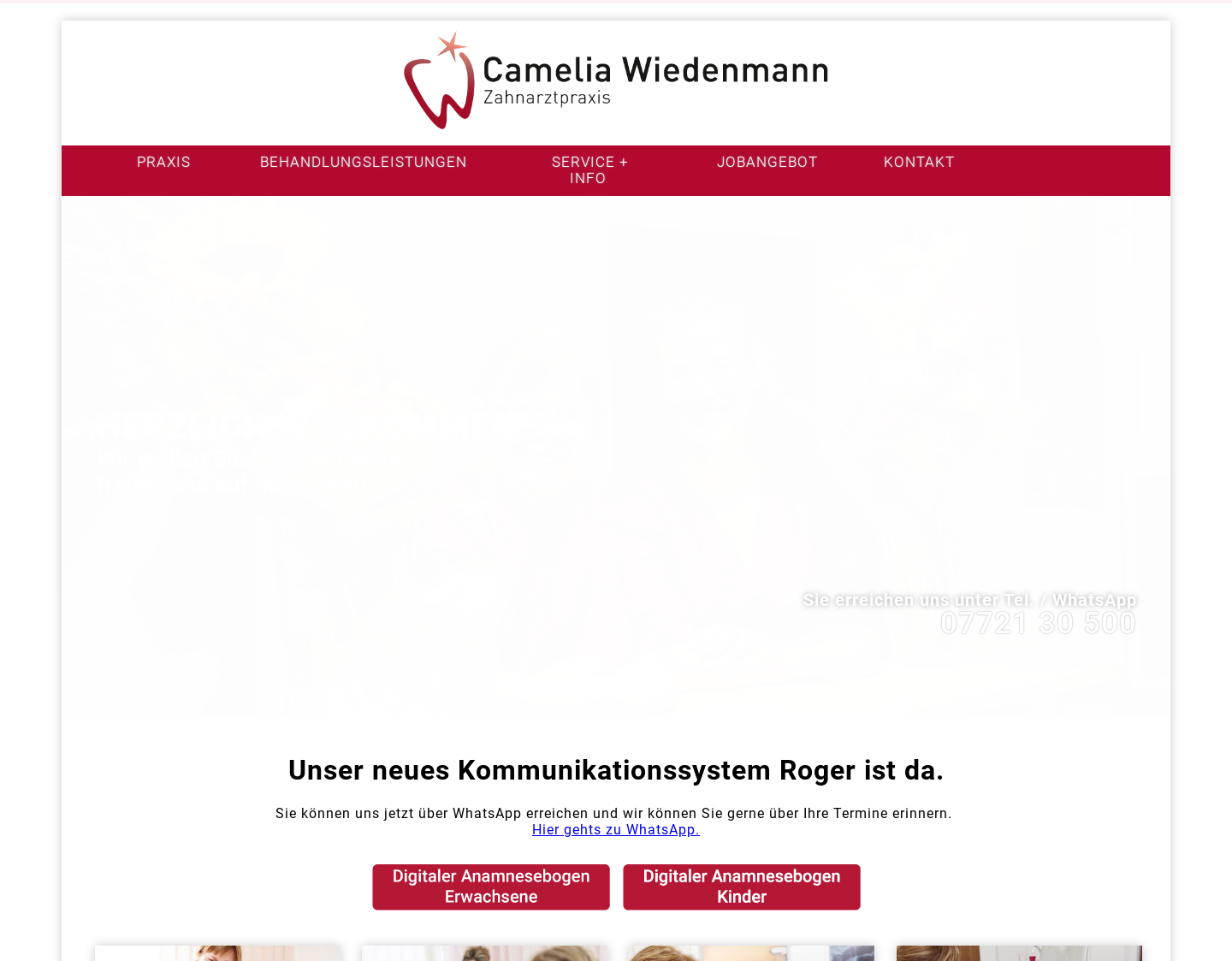 Aktuelle Website-Vorschau von Zahnarztpraxis Camelia Wiedenmann