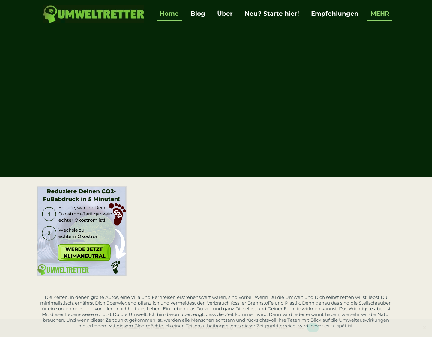 Aktuelle Website-Vorschau von Umweltretter