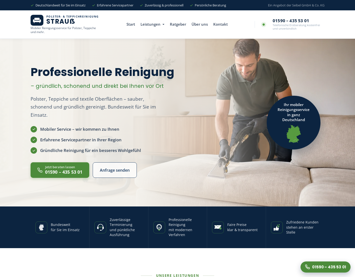 Aktuelle Website-Vorschau von Bürostuhl Reinigung