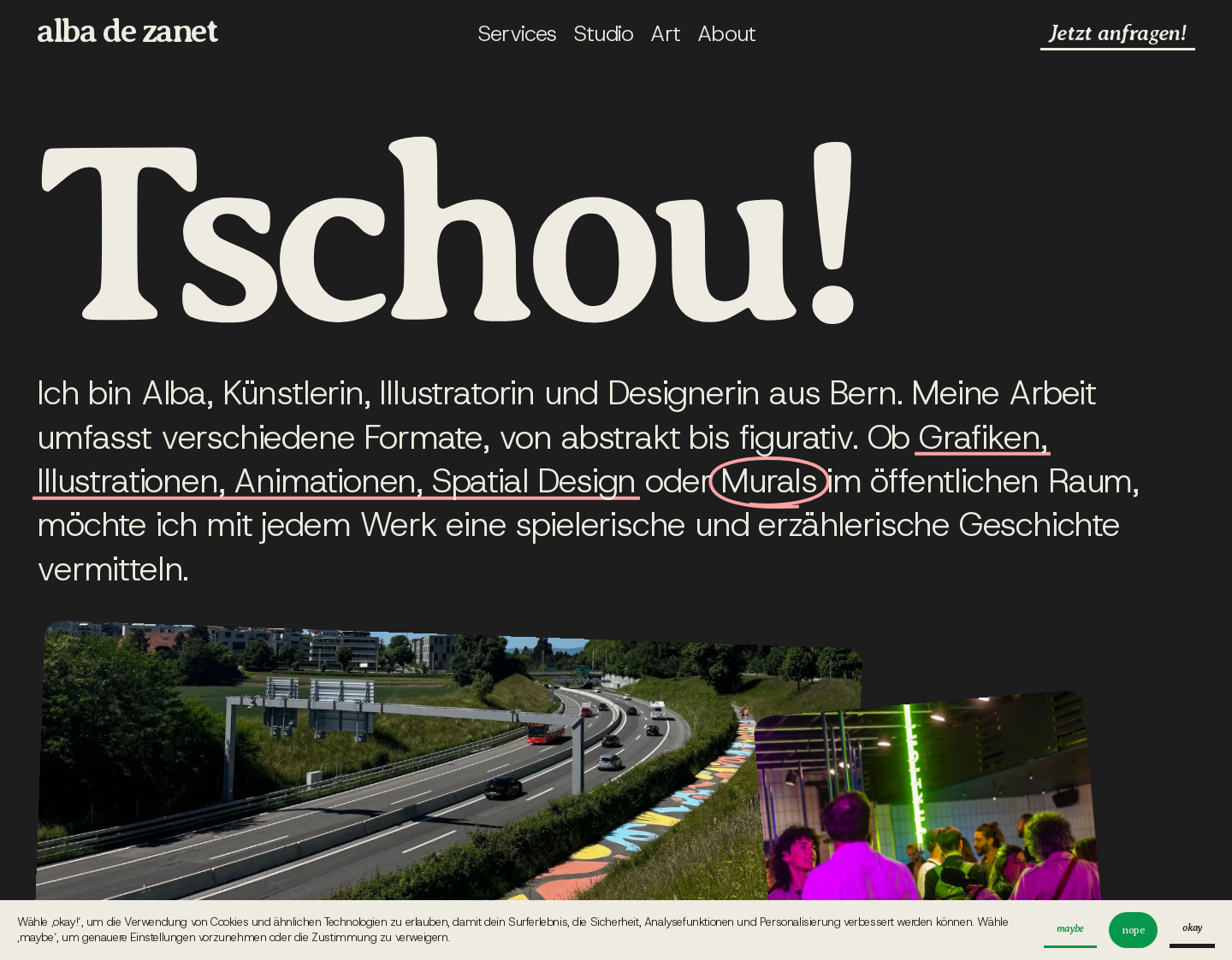 Aktuelle Website-Vorschau von Albadezanet - Logo Design Illustration