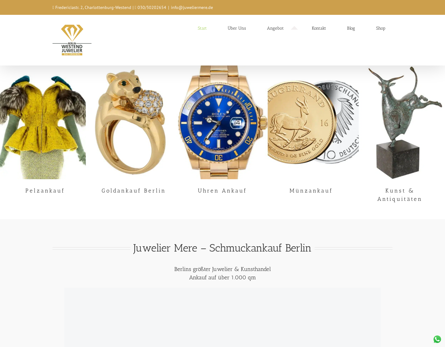 Aktuelle Website-Vorschau von Juwelier Mere