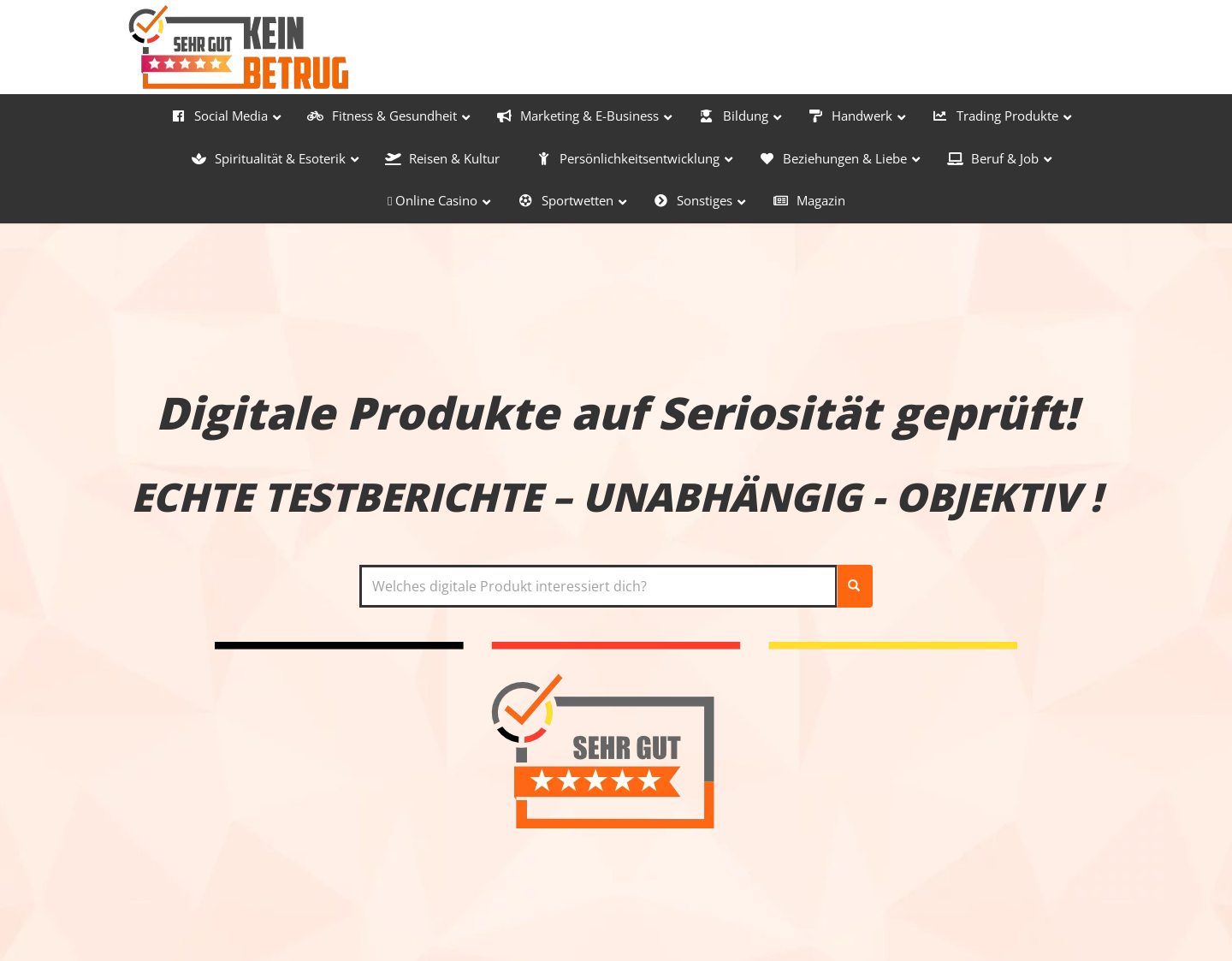 Aktuelle Website-Vorschau von Online-Portal für digitale Produktests