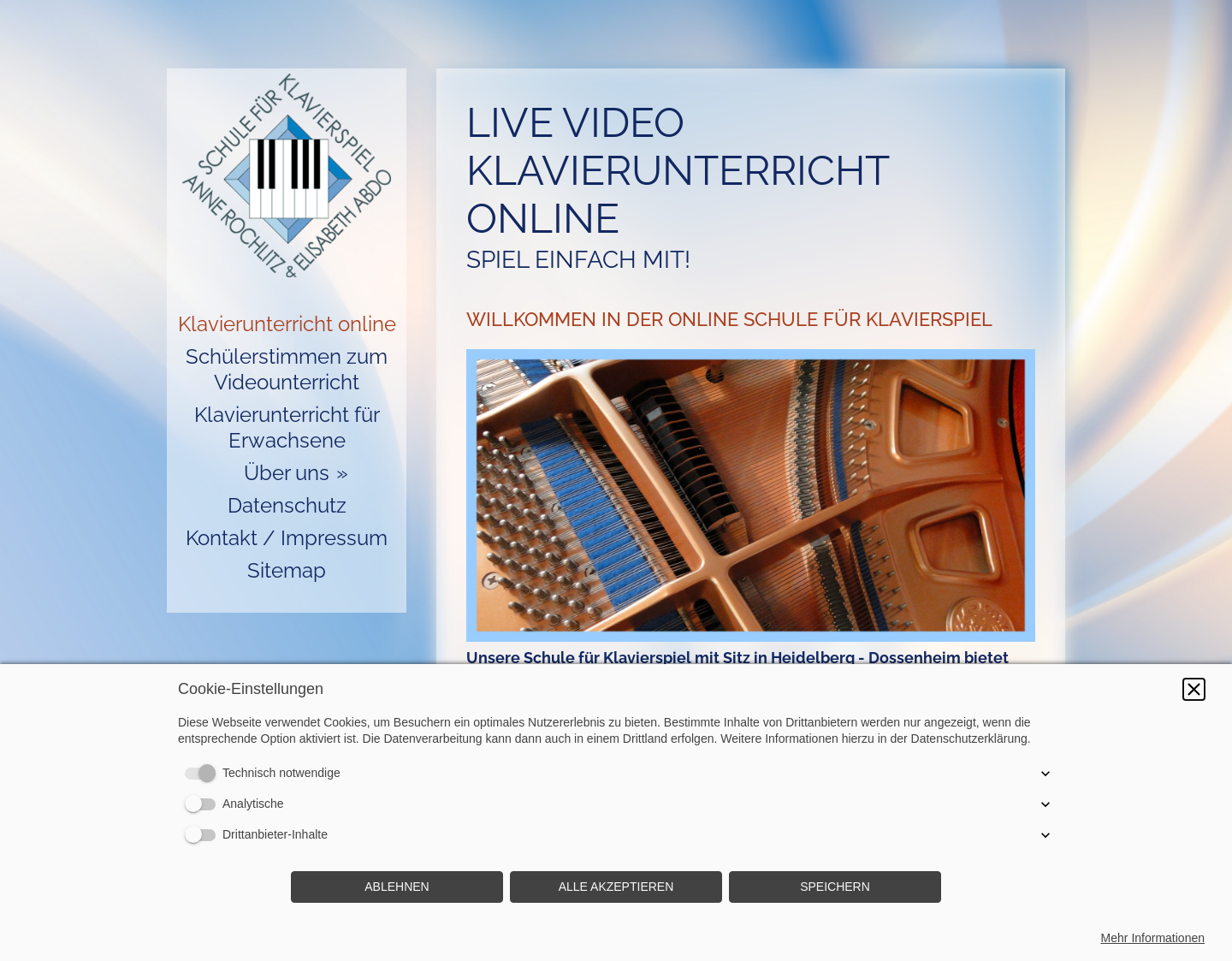 Aktuelle Website-Vorschau von Online Schule für Klavierspiel