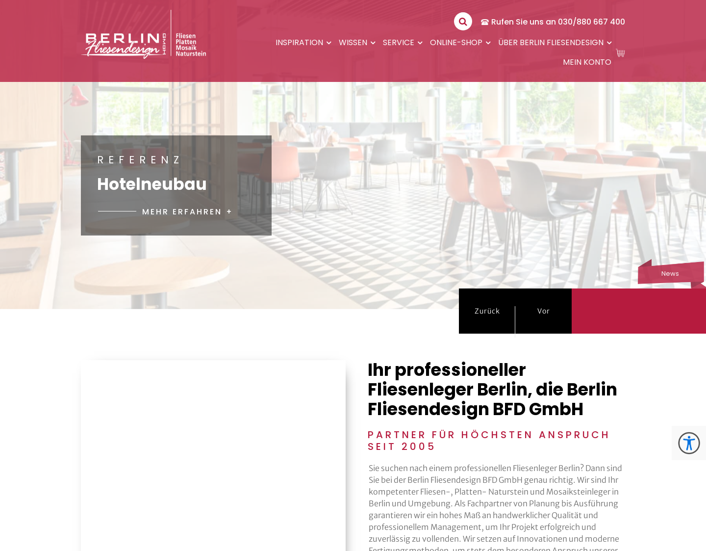 Aktuelle Website-Vorschau von Berlin Fliesendesign BFD GmbH