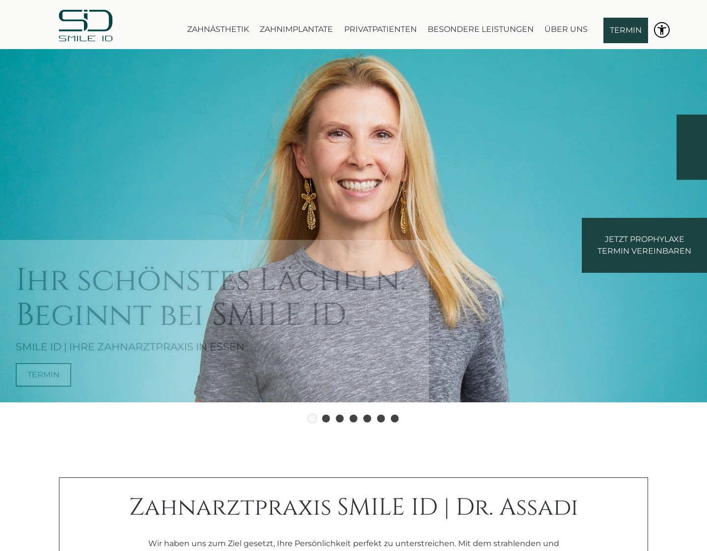 Aktuelle Website-Vorschau von MVZ Smile ID Dr. Shayan Assadi & Nasser Assadi