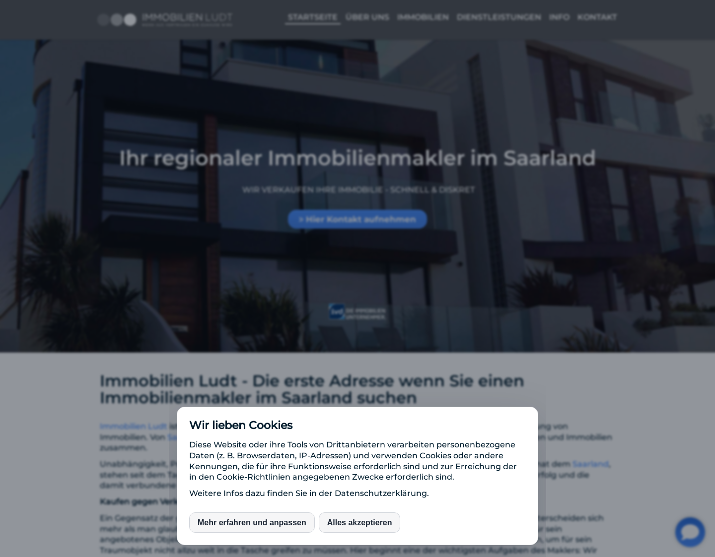Aktuelle Website-Vorschau von Immobilien Ludt