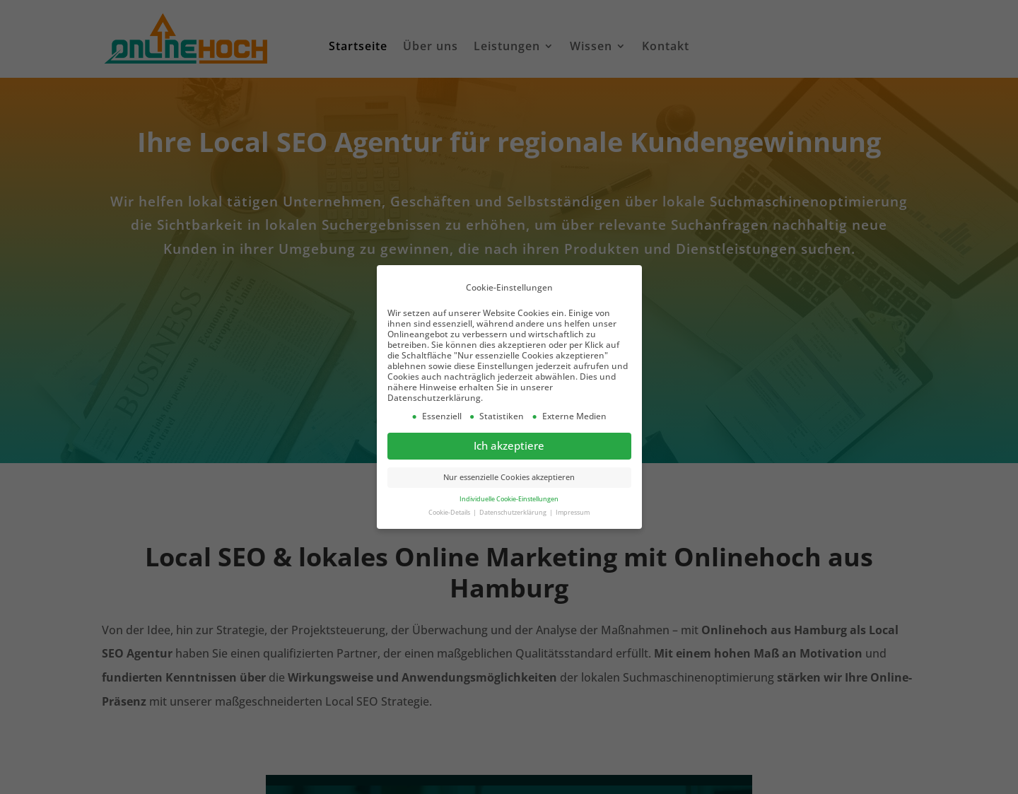 Aktuelle Website-Vorschau von Local SEO Agentur Onlinehoch