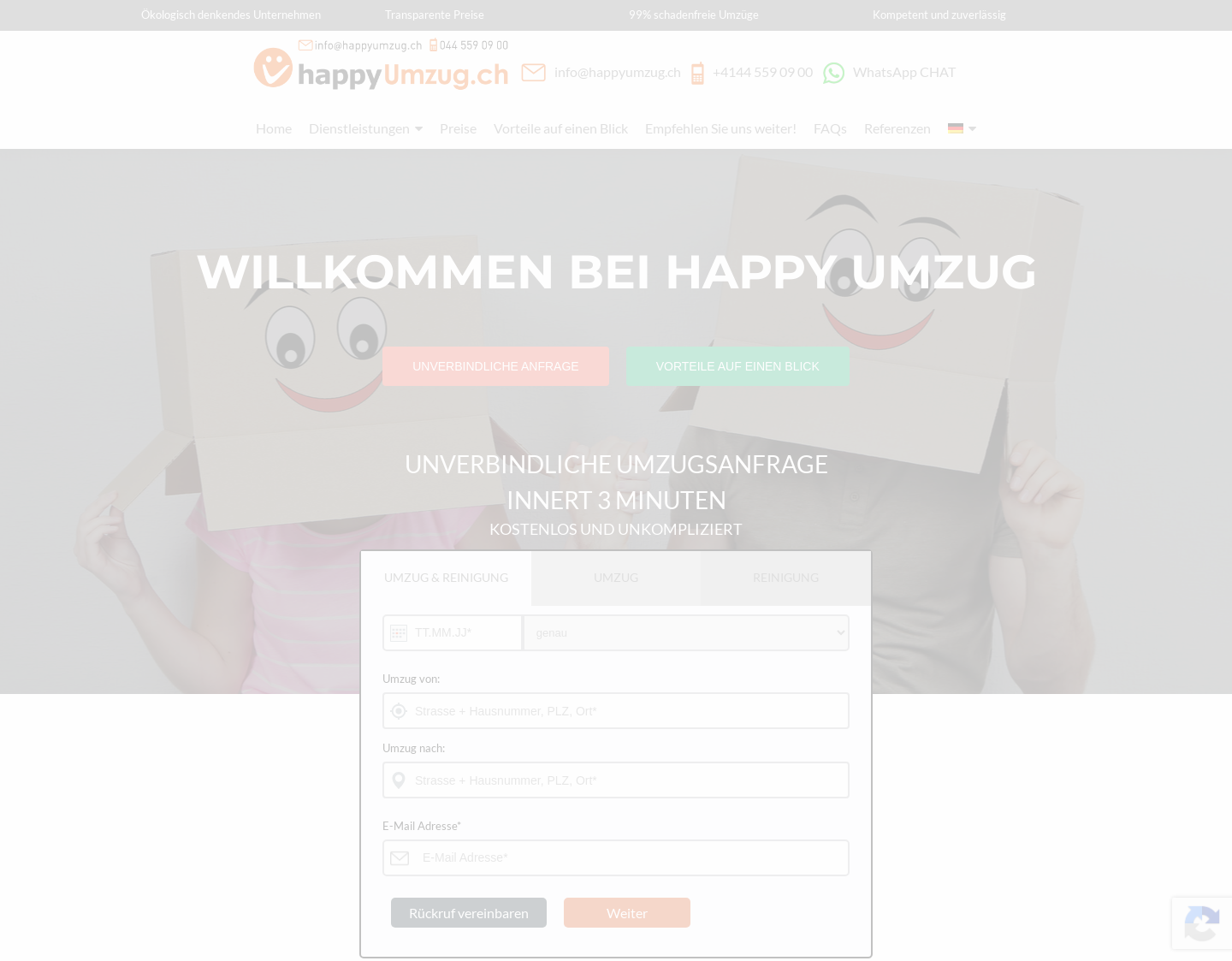 Aktuelle Website-Vorschau von Einfach glücklich umziehen