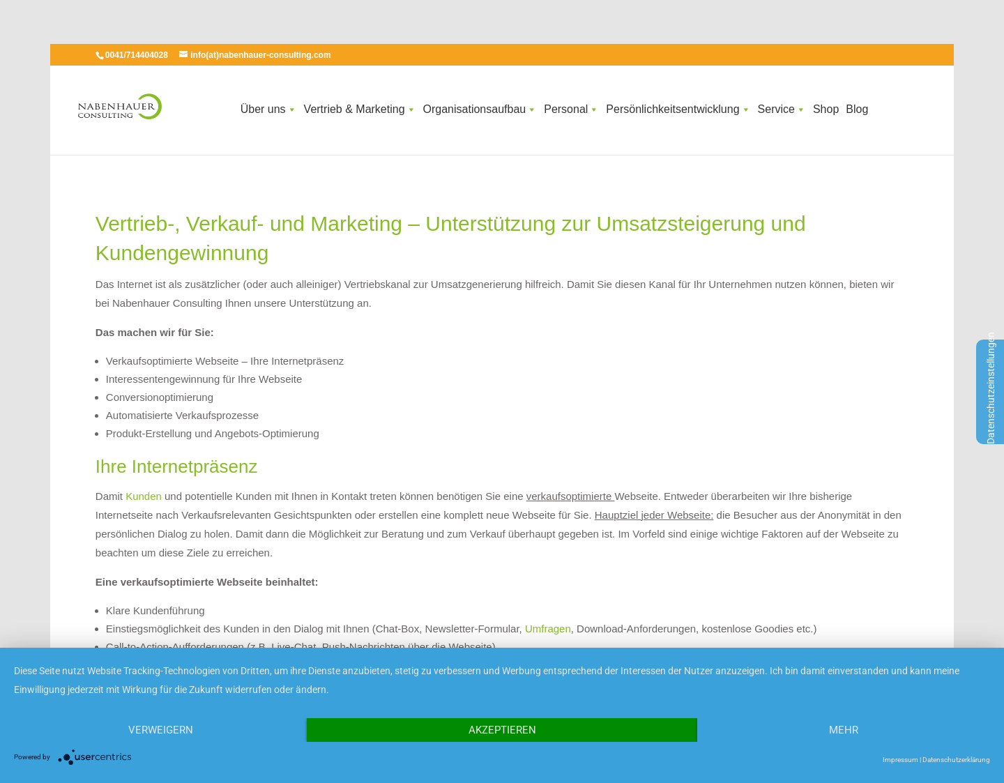 Aktuelle Website-Vorschau von Nabenhauer Consulting