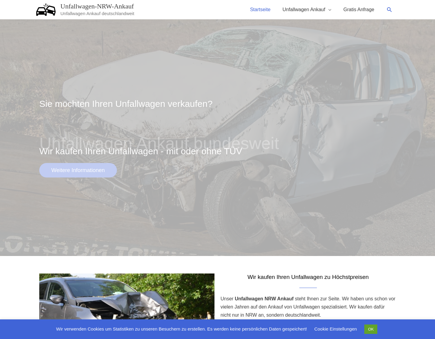 Aktuelle Website-Vorschau von Unfallwagen Ankauf in ganz Deutschland