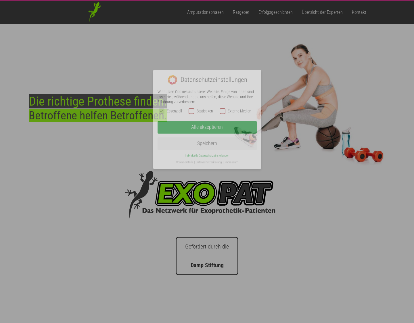 Aktuelle Website-Vorschau von Exopat