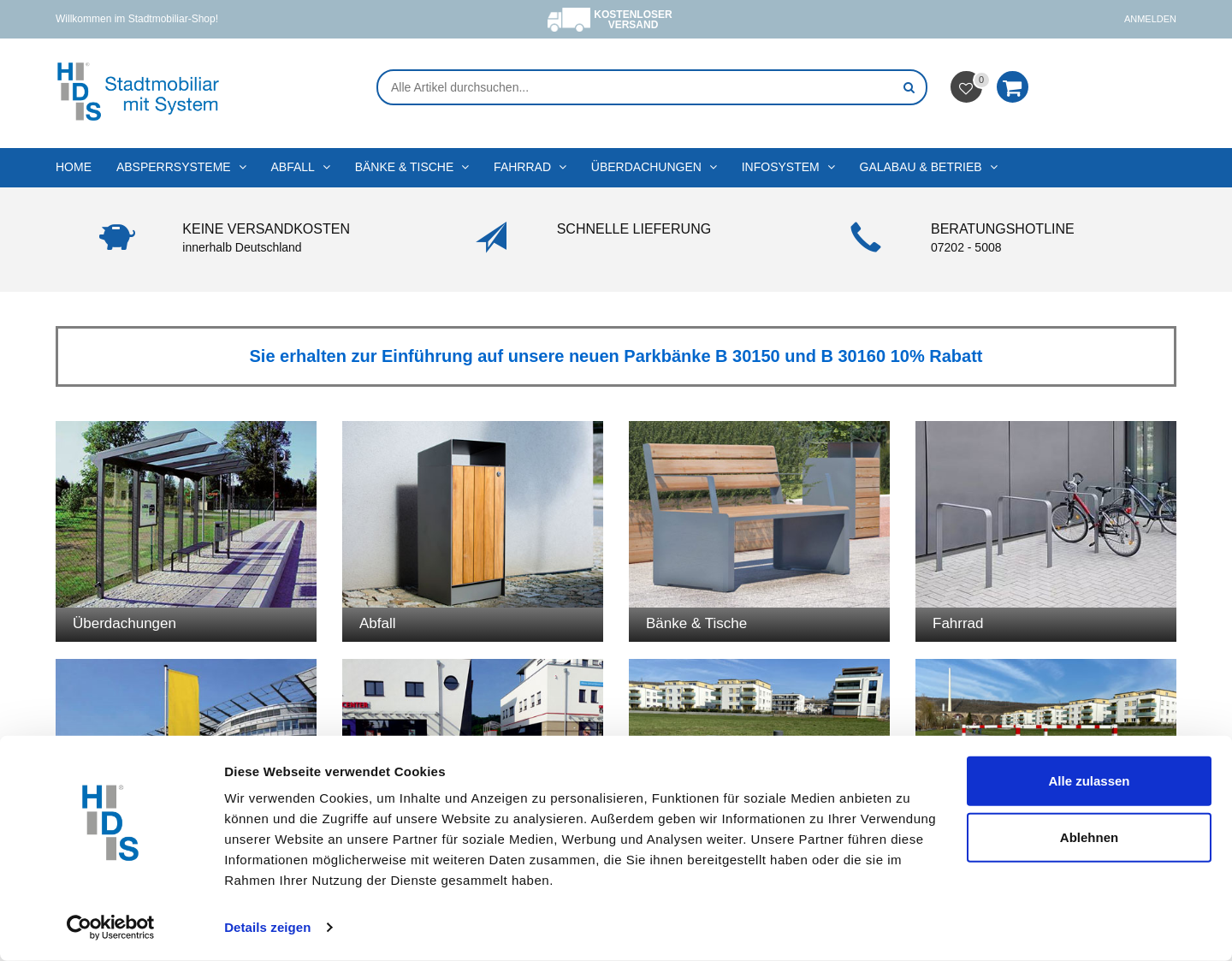 Aktuelle Website-Vorschau von HDS Stadtmobiliar GmbH