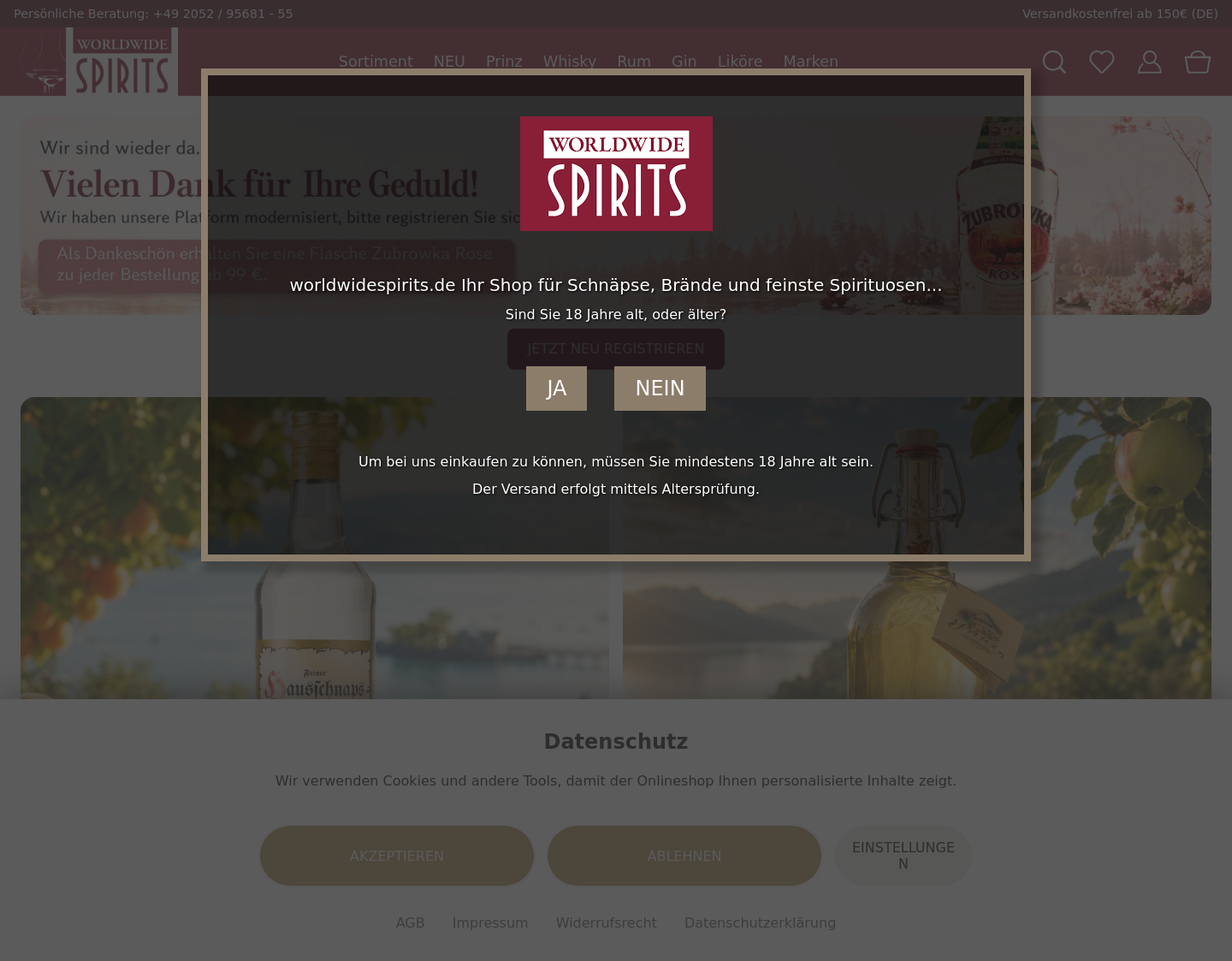 Aktuelle Website-Vorschau von Alra Handels GmbH