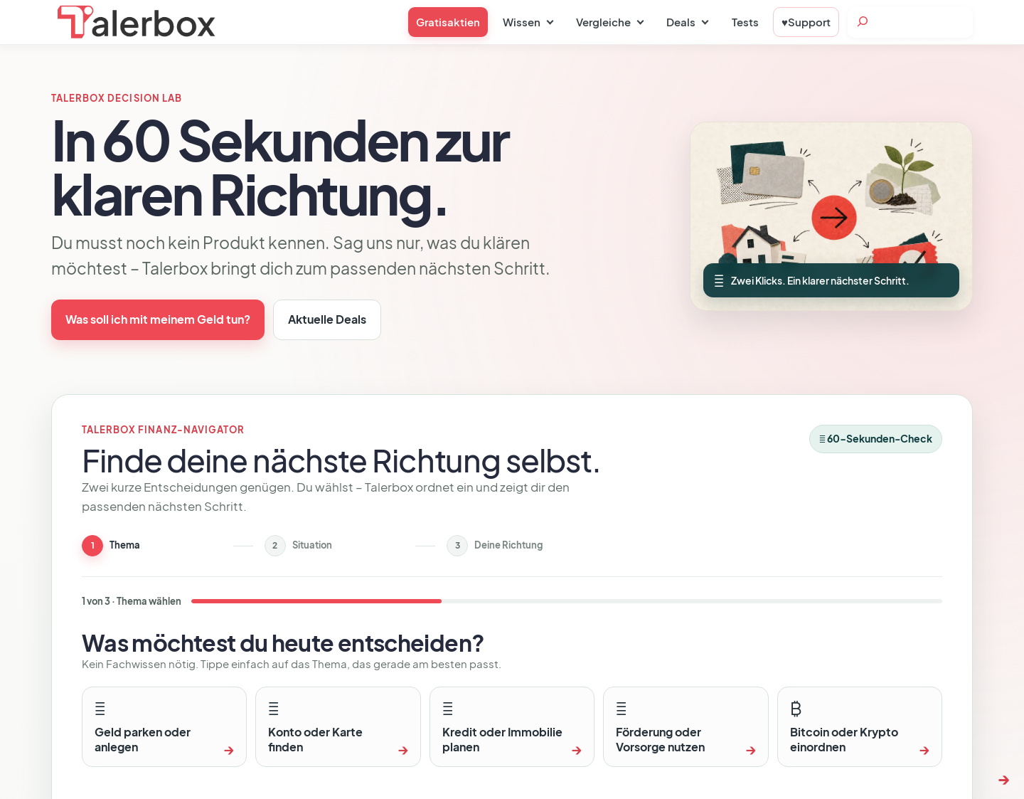 Aktuelle Website-Vorschau von Talerbox