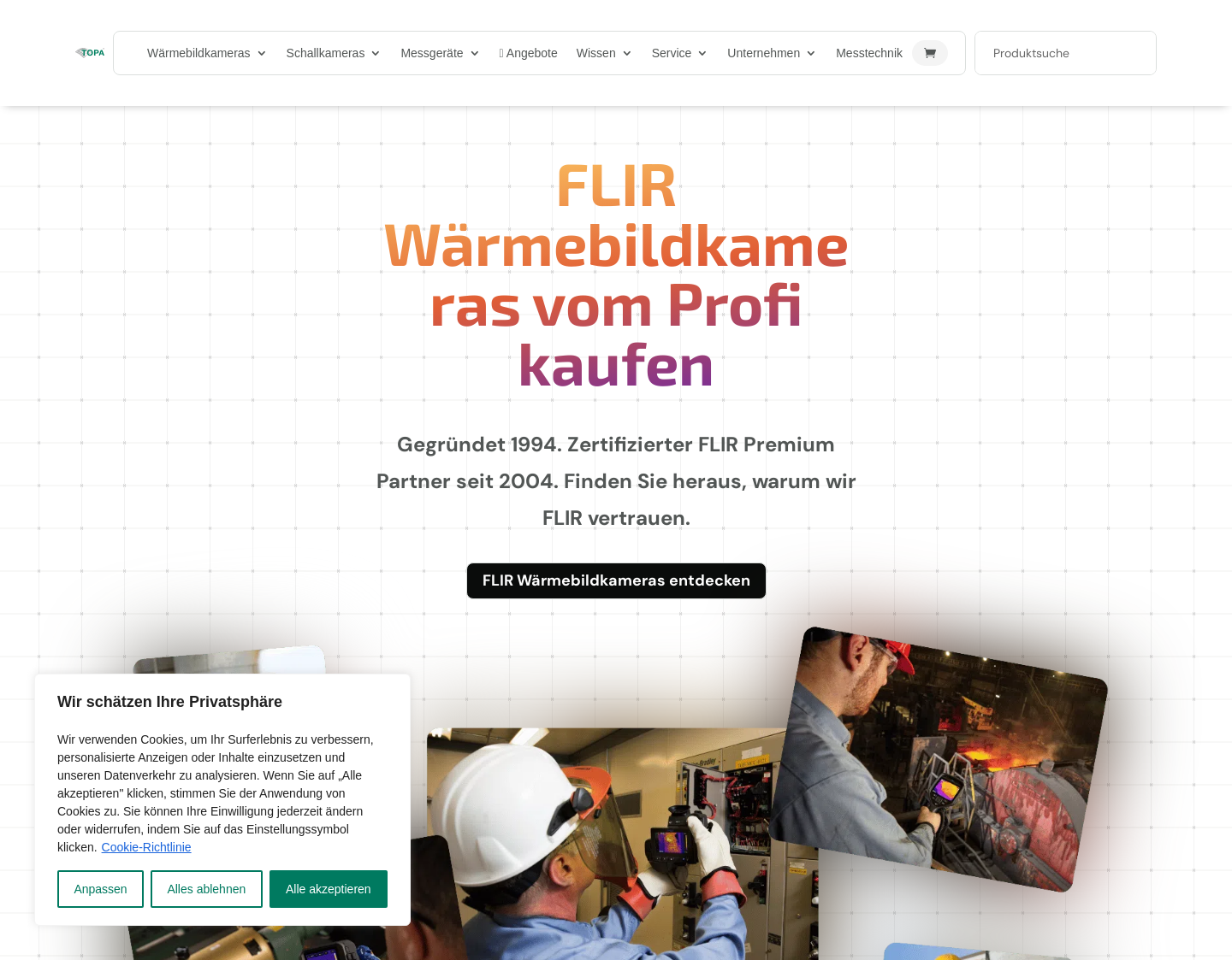 Aktuelle Website-Vorschau von TOPA GmbH