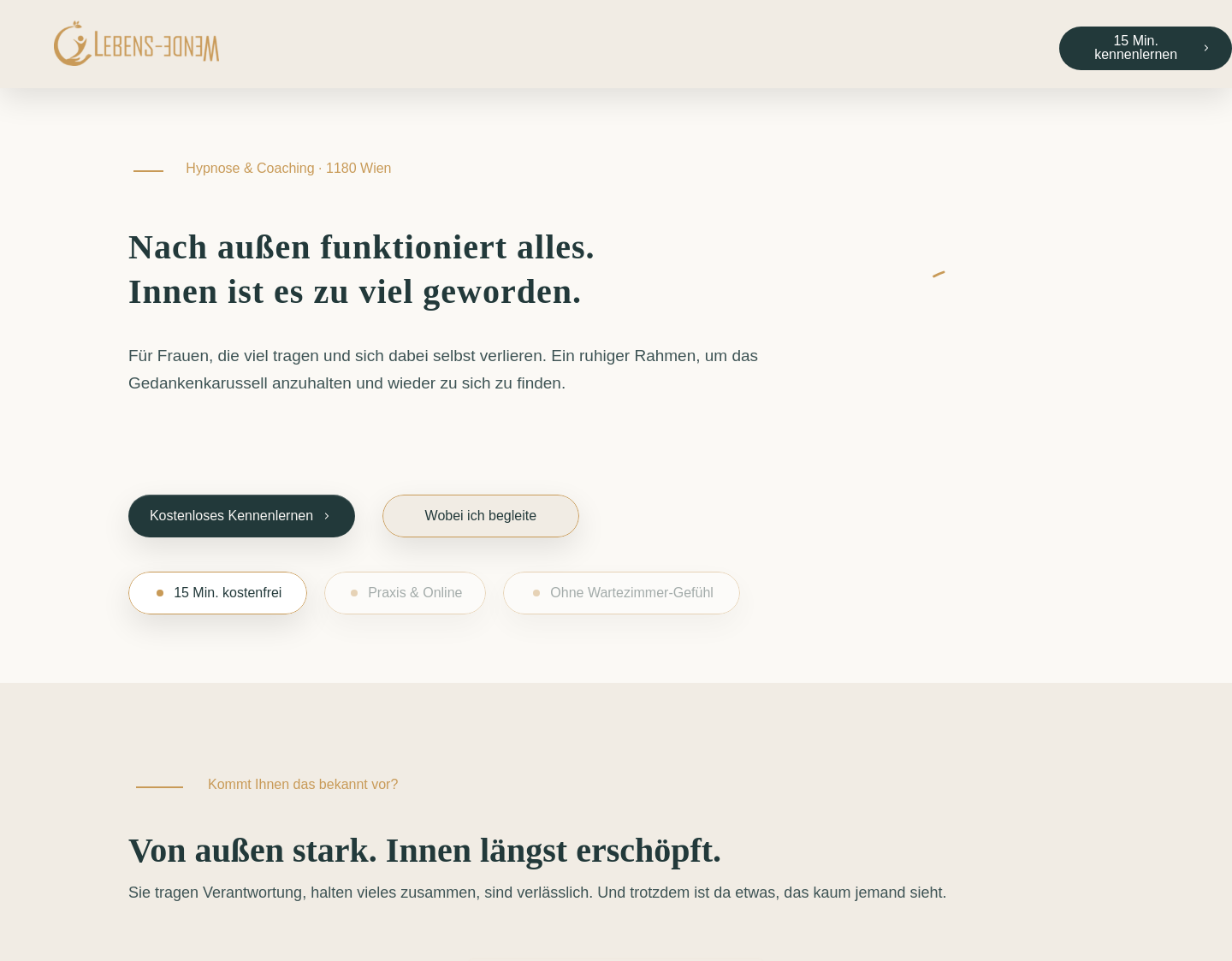 Aktuelle Website-Vorschau von Deine Lebenswende mit Hypnose