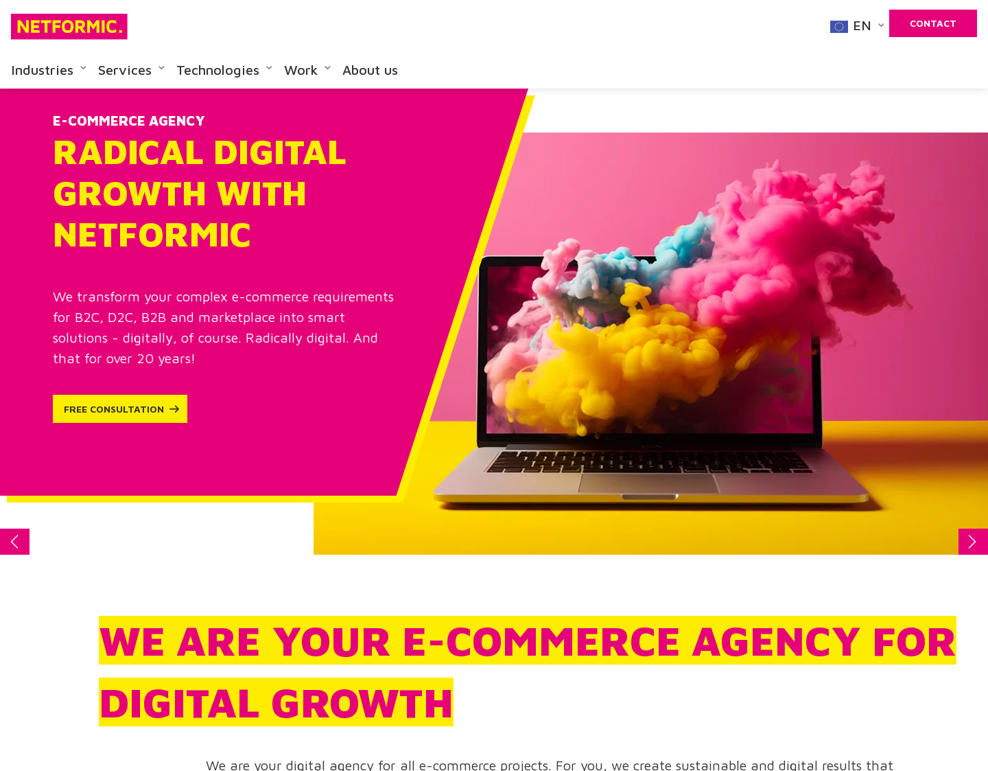 Aktuelle Website-Vorschau von NETFORMIC GmbH E-Commerce Agentur