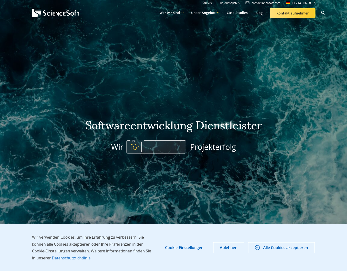 Aktuelle Website-Vorschau von Professionelle Softwareentwicklung mit ScienceSoft
