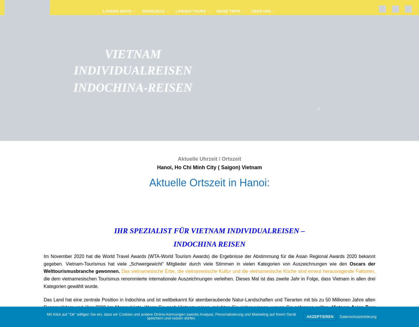 Aktuelle Website-Vorschau von Vietnam Asien Reisen
