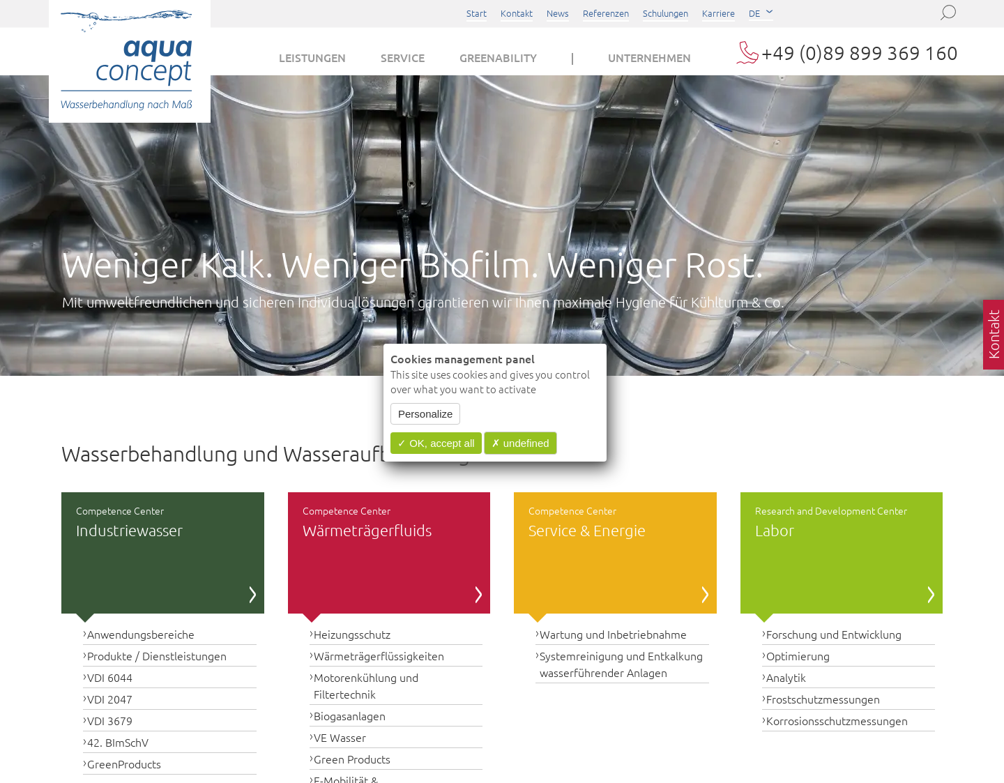 Aktuelle Website-Vorschau von aqua-concept GmbH