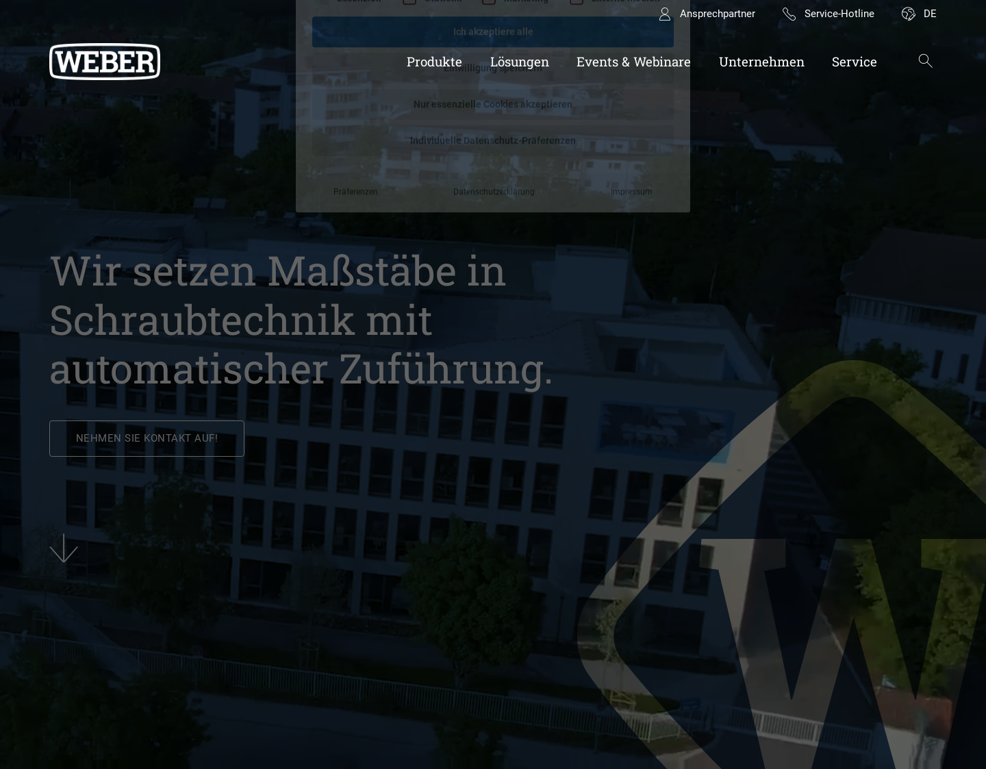 Aktuelle Website-Vorschau von WEBER Schraubautomaten GmbH