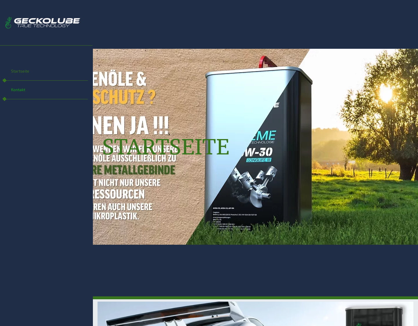Aktuelle Website-Vorschau von Geckolube True Technology