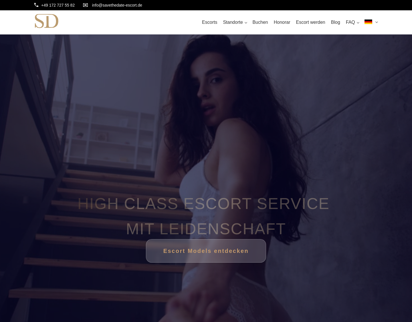 Aktuelle Website-Vorschau von Save the Date Escort