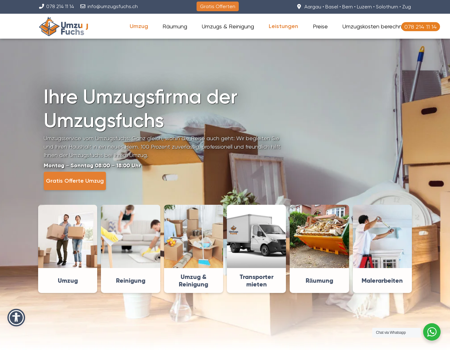 Aktuelle Website-Vorschau von Umzugsfuchs